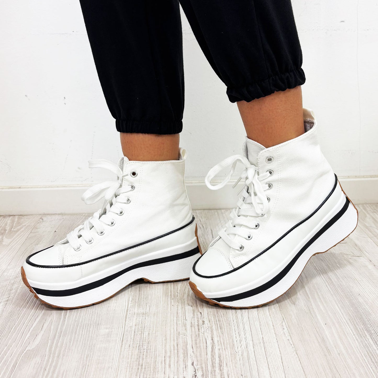 toocool scarpe sneakers donna lacci flatform tela chunky la831