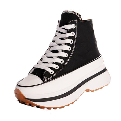 toocool scarpe sneakers donna lacci flatform tela chunky la831