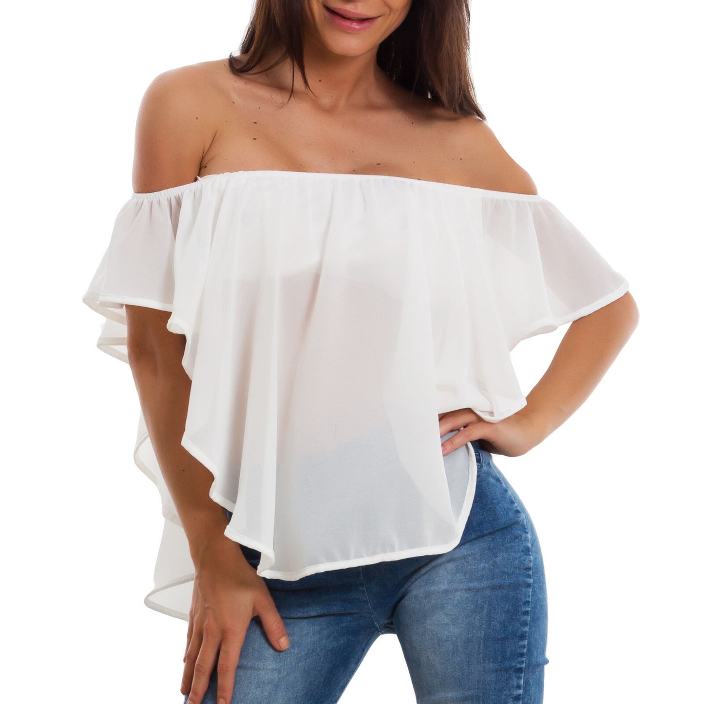 Blusa donna top velato VI-9355