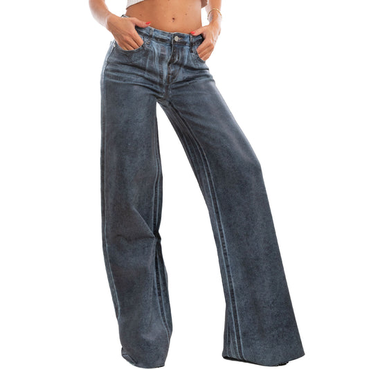 immagine-1-toocool-jeans-vita-alta-palazzo-tessuto-spalmato-rm2308