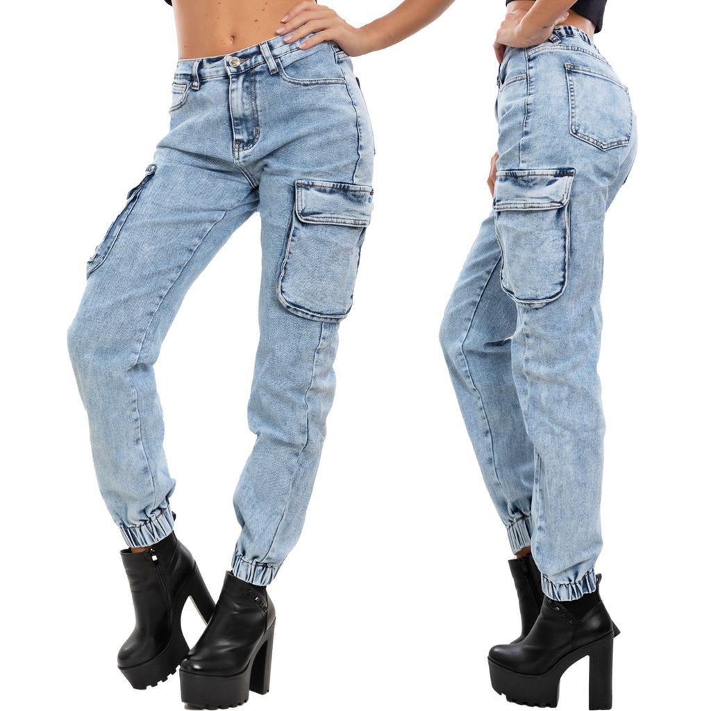 Pantaloni donna cargo tasconi skinny aderenti elasticizzati sexy TOOCOOL  YD3007 