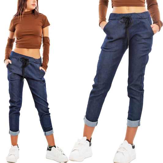 immagine-1-toocool-pantaloni-baggy-denim-casual-laccio-in-vita-ms-3378