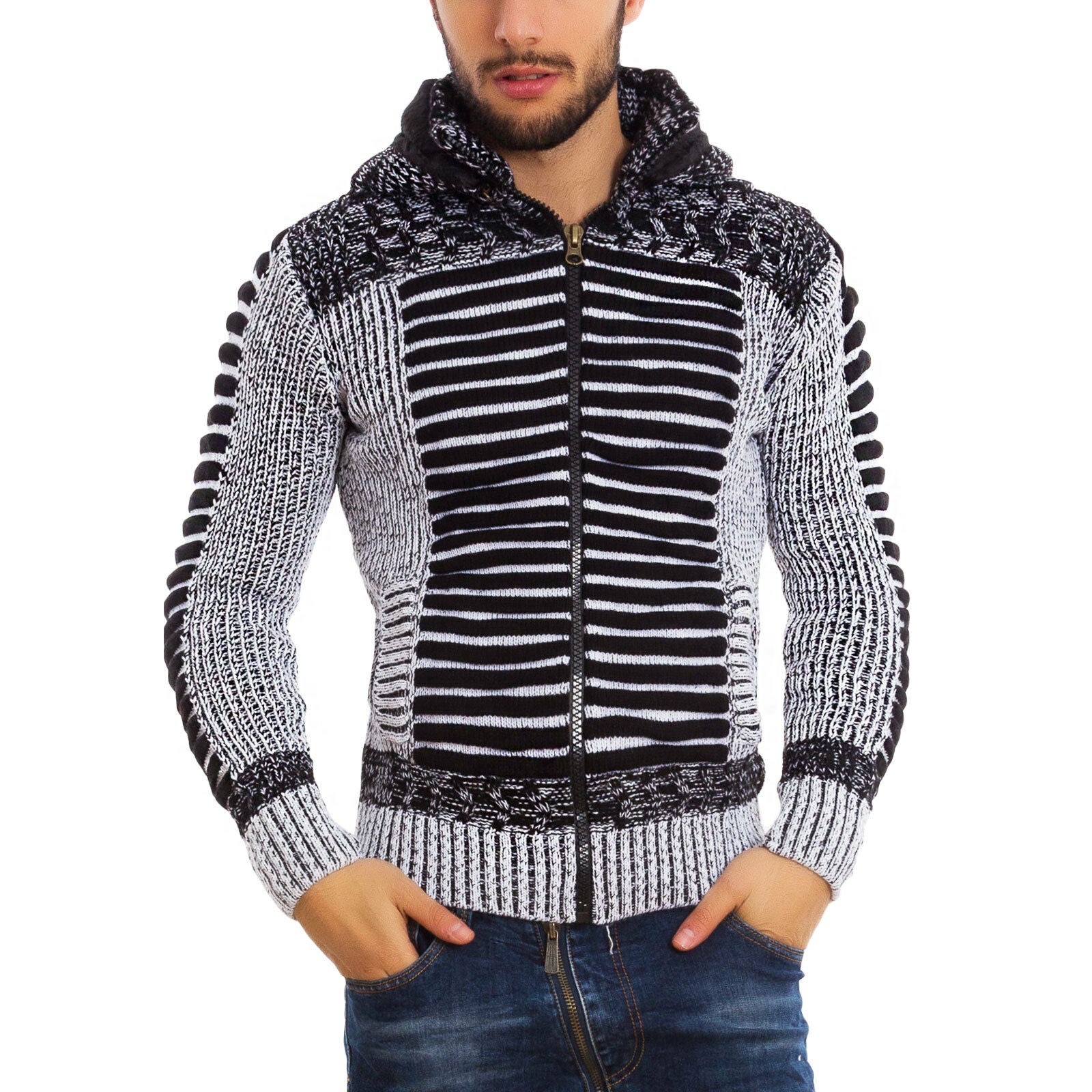 immagine-12-toocool-cardigan-uomo-cappuccio-ecopelliccia-b317