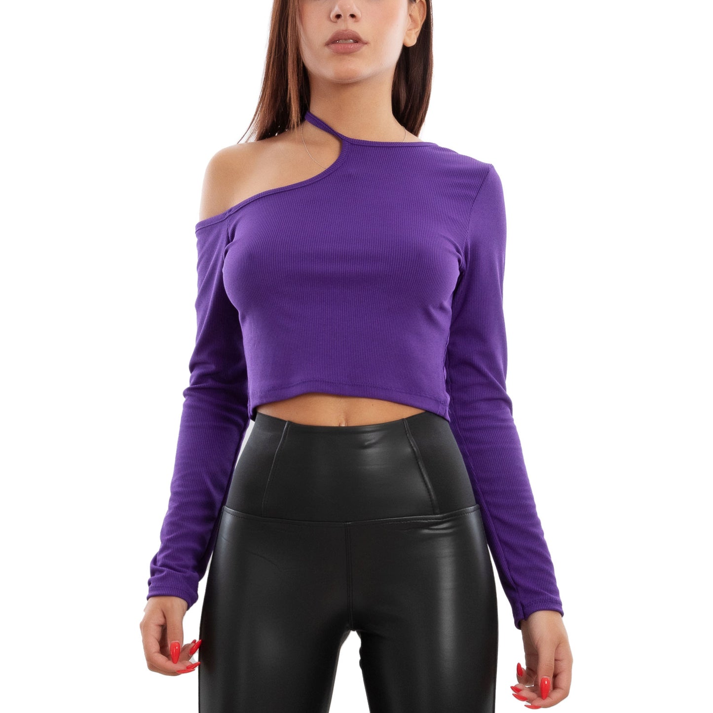 immagine-13-toocool-maglia-donna-maglietta-crop-top-spalla-nuda-vi-3526