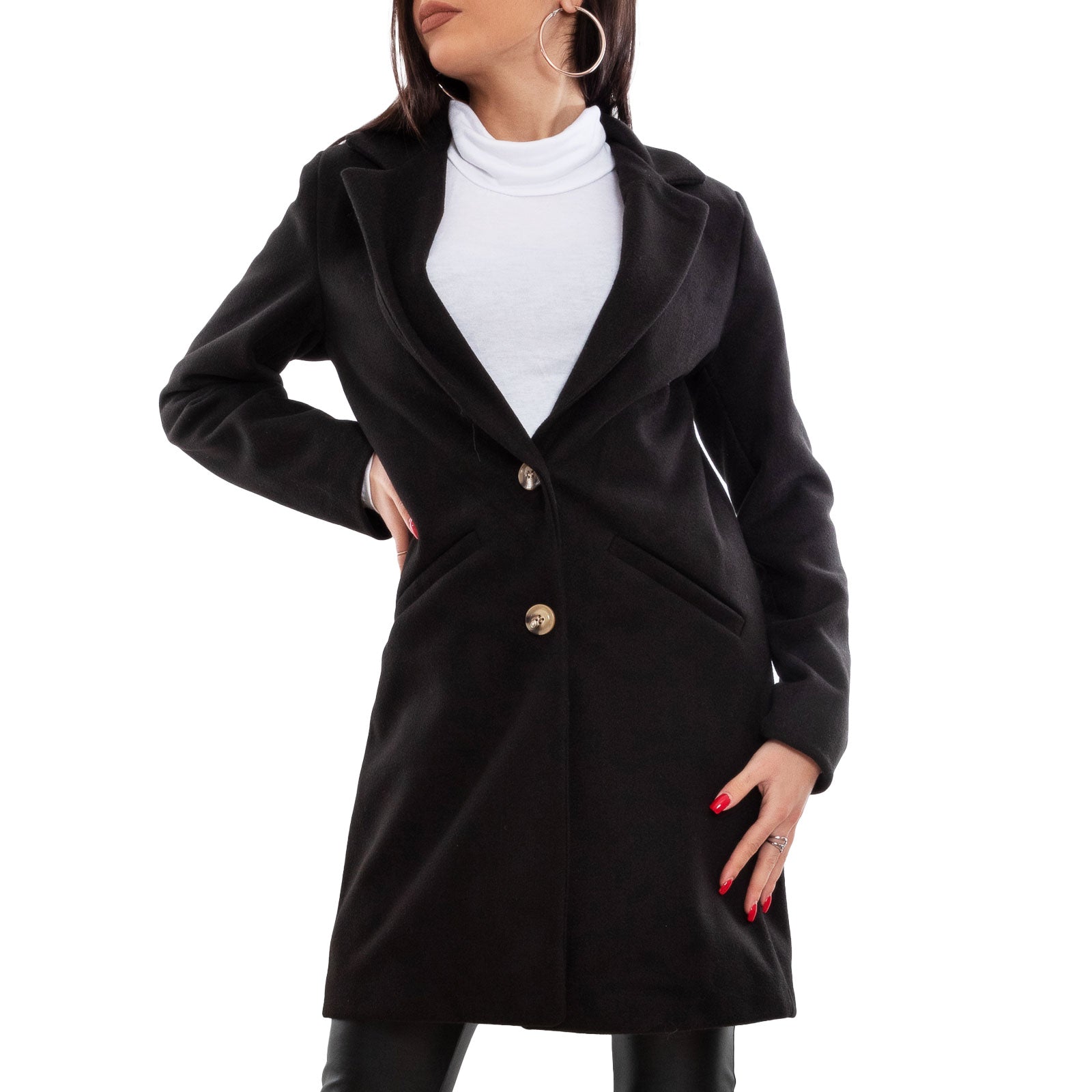 Cappotto Donna Monopetto Panno Vi 3539