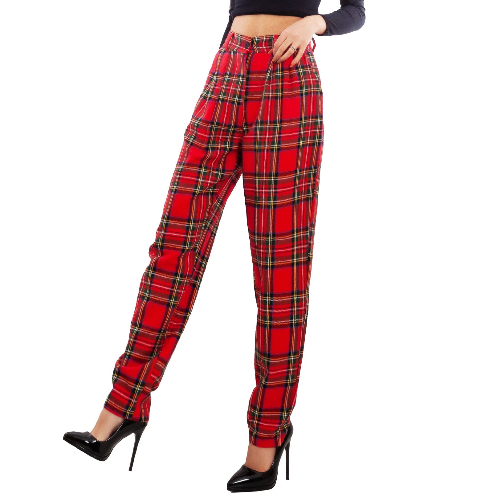 immagine-2-toocool-pantaloni-donna-scozzesi-tartan-gl-3006