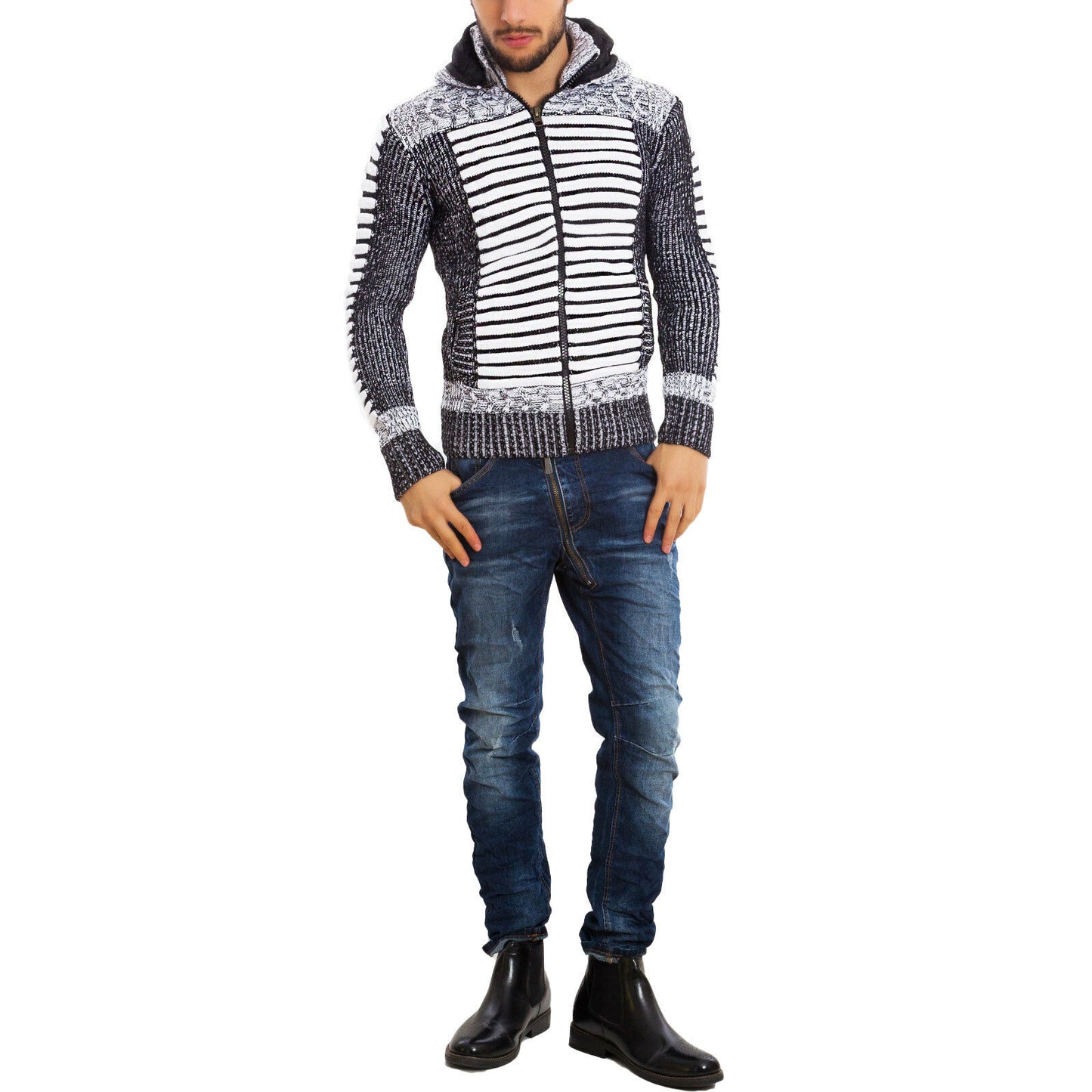 immagine-23-toocool-cardigan-uomo-cappuccio-ecopelliccia-b317