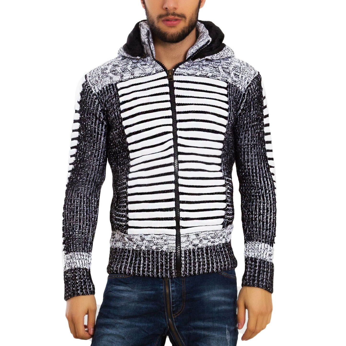 immagine-25-toocool-cardigan-uomo-cappuccio-ecopelliccia-b317