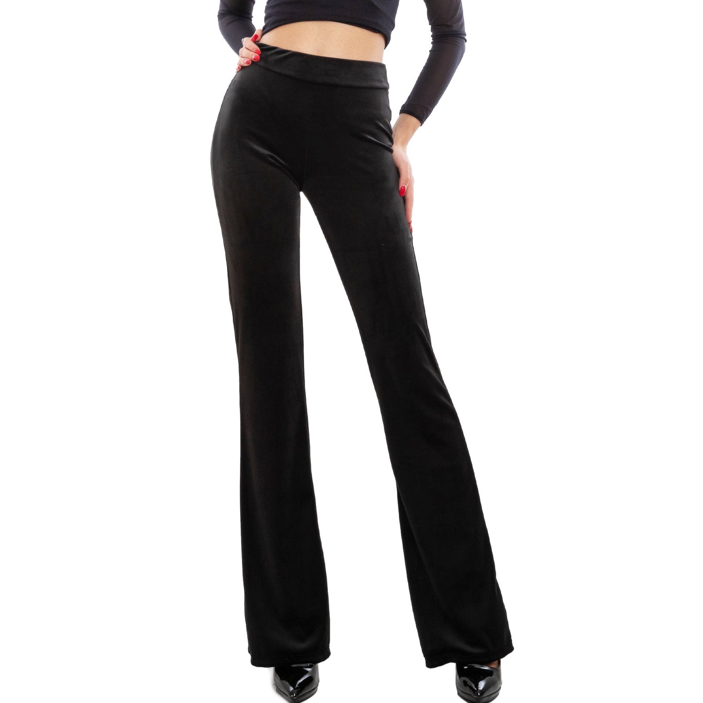 immagine-3-toocool-pantaloni-donna-campana-zampa-flare-velluto-vi-82148