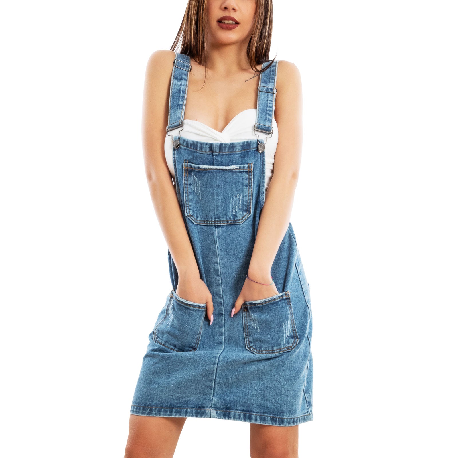 immagine-4-toocool-salopette-donna-mini-gonna-jeans-overall-denim-vi-6688