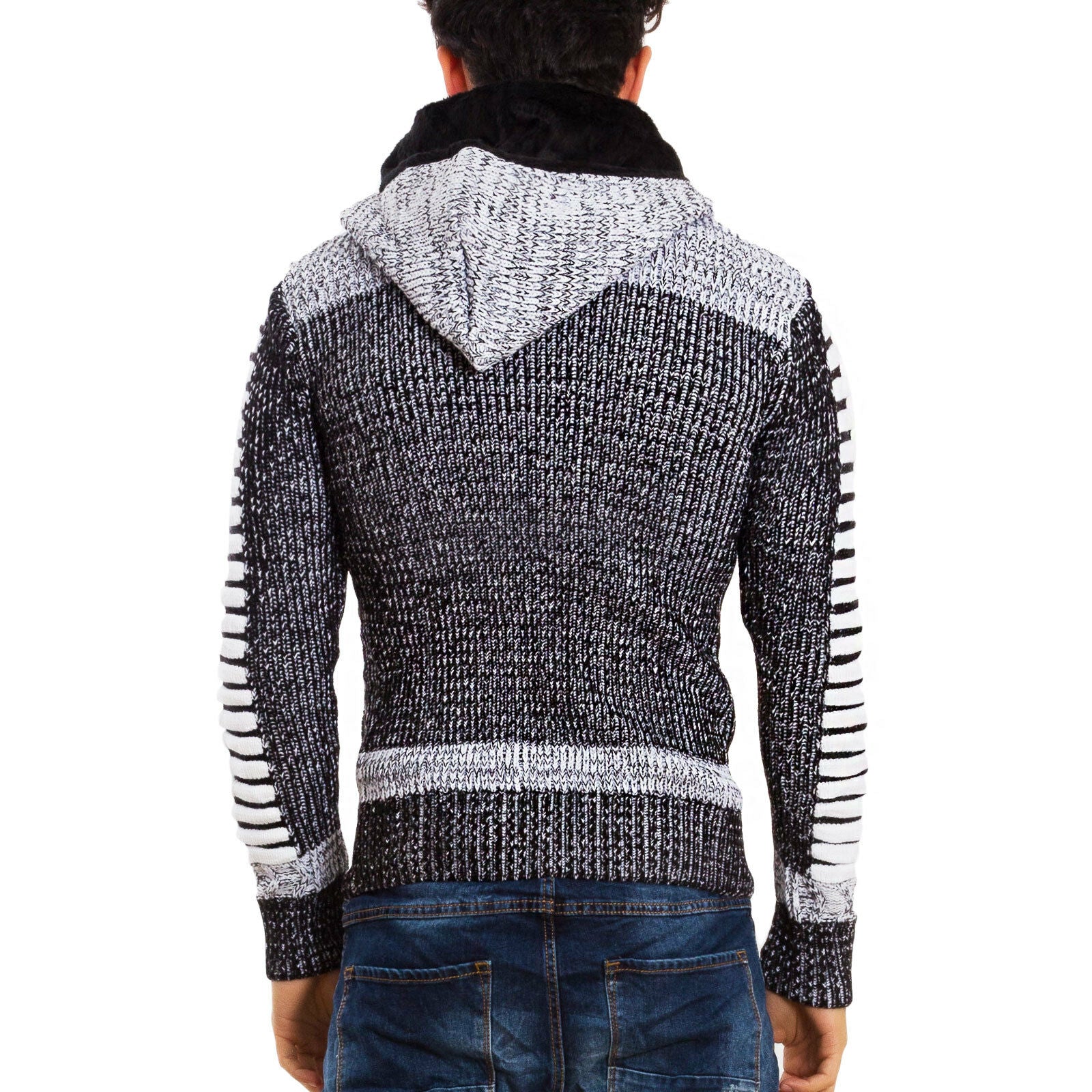 immagine-6-toocool-cardigan-uomo-cappuccio-ecopelliccia-b317